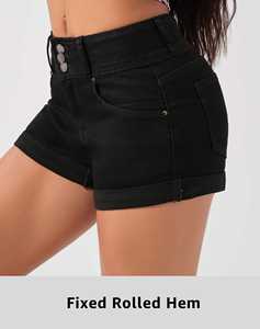 Pantalones cortos de mezclilla para mujer Pantalones calientes de cintura alta lavados vintage Ropa de verano informal con bolsillos y diseño desgastado - Product Image 4