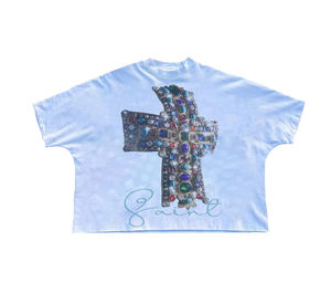 Streetwear vintage personnalisé imprimé numérique Y2k surdimensionné Regular Fit toile col rond solide respirant séchage rapide coton chemise hommes - Product Image 4