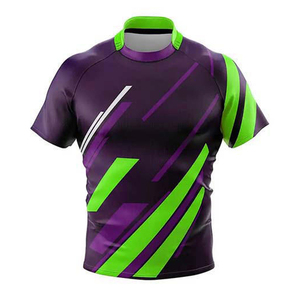 เสื้อรักบี้ไซส์ใหญ่ 100% โพลีเอสเตอร์ ระบายอากาศได้ดี ป้องกันรังสียูวี แห้งเร็ว ออกแบบโลโก้แบบซับลิเมชั่นตามสั่ง ปักลาย แขนสั้น - Product Image 6