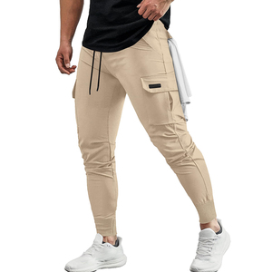 Custom Men's Canvas Cargo Pants Polyester/Cotton Blend <b>Elastic</b> <b>Waist</b> Heavyweight Casual Style Quick Dry Breathable - Product Image 2