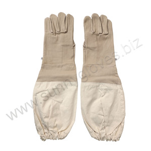 Guantes de lona y piel de oveja dorada para apicultura, protectores de manos de alta calidad para Apicultura - Product Image 6