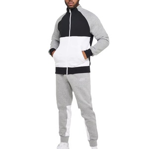 Ensemble de survêtements à blocs de couleurs pour hommes veste zippée et pantalon de jogging tenue deux pièces vêtements de sport décontractés athlétiques élégants - Product Image 1