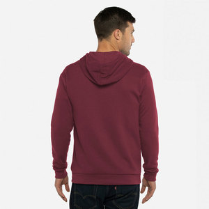 Blanc hommes fermeture éclair à capuche 100% coton matériel écologique hiver léger Quickdry sur mesure Logo impression solide à capuche OEM - Product Image 3