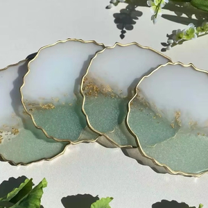 Dessous de verre en résine époxy transparente de la meilleure qualité, vente en gros de sous-verres en résine faits à la main de haute qualité - Product Image 3