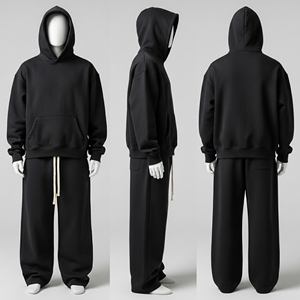 ชุดกีฬาผ้าฟลีซน้ำหนักเบาแบบลำลองสำหรับฤดูใบไม้ร่วง แบบ unisex พร้อมฮู้ดสำหรับวิ่ง ดีไซน์ 2 in 1 - Product Image 2