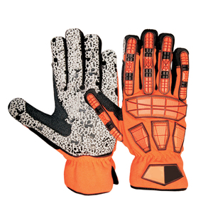 Heavy Duty Impact Gloves Anti-Cut Mechanical Gloves made of Artificial Leather TPR Knuckles for Oilfield Safety Gloves - Product Image 3