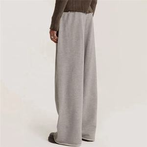 Pantalones de chándal holgados informales para hombre personalizados de fábrica OEM Color sólido Ligero para dobladillo Cintura elástica Algodón alto Pana unisex - Product Image 3