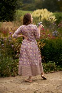 ชุดเดรสโบฮีเมียน ซินต้า ความยาวระดับน่อง ทรงเอ พิมพ์ลายด้วยมือ ผ้าฝ้ายแท้ สำหรับฤดูใบไม้ผลิ ฤดูร้อน ฤดูใบไม้ร่วง - Product Image 2