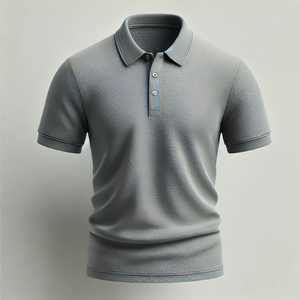 Traje de otoño para hombres de talla grande de algodón tejido para Polos rayas con botones etiqueta personalizada camisas deportivas de longitud corta Printe - Product Image 3