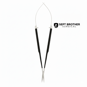 Micro Tijeras de Acero Inoxidable para Microcirugía Oftálmica con Revestimiento Negro, Mango de Resorte, Tijeras Quirúrgicas - Product Image 4