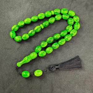 Chapelet de prière musulman REFER BEADS, tasbih islamique, écologique, peint à la main, forme naturelle, résine - Product Image 4