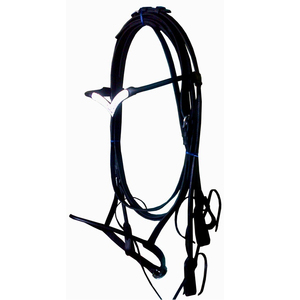 Brida de carreras de caballos con banda para la nariz de modelo alto y cabestro de cuero ecuestre a juego para montar - Product Image 5