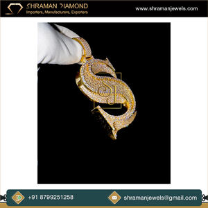 10,53 CTS 925 Plata de Ley Unisex personalizado Iced Out Baguette VVS bloque letras iniciales Moissanite diamante colgante para fiesta - Product Image 3