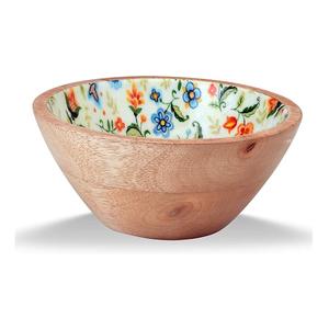 Último diseño, hoja esmaltada y flor impresa, uso para fiesta, precio bajo, restaurante, vajilla, cuenco de madera para servir - Product Image 2