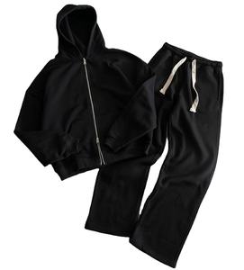 Custom logo Blank Fleece Joggers and <b>Hoodies</b> Set Custom 500gsm High Quality Plain Winter <b>Running</b> Zip up Tracksuits for Men - Product Image 1