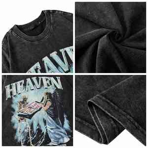 Camiseta extragrande lavada con ácido de verano personalizada, camiseta pesada con estampado digital para hombre - Product Image 5