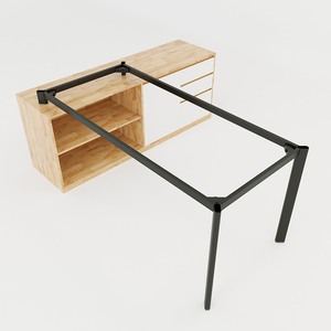 Pieds de table ovales 160x80cm style industriel pour meubles de salle à manger et d'hôpital - Système d'assemblage HCOV024 en aluminium et laiton - Product Image 1