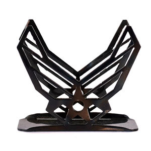 Porte-serviettes en métal couleur marron au design unique, portable, taille personnalisable pour la vaisselle de mariage et l'utilisation à la maison et en cuisine - Product Image 1