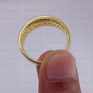 1.8Ct Lab Grown Diamond Half Eternity 18k Marquise Gold Lab Grown Thin Diamond Bague de fiançailles de mariage bijoux en diamant pour la journée des femmes - Product Image 4