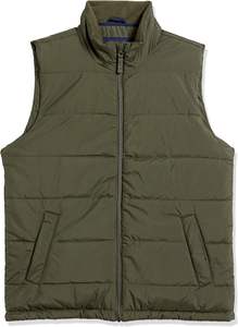 Chaleco Acolchado de Alta Calidad para Hombre, Otoño Invierno, Informal, para Uso en Exteriores, Ligero, Cálido, de Lona, con Cuello Alto y Logotipo Frontal - Product Image 2