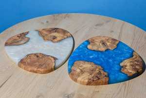 เขียงไม้อะคาเซียทำจากไม้เรซินพร้อมเขียงไม้มะกอกสุดหรูมีร่องออร์แกนิกเครื่องครัว - Product Image 2