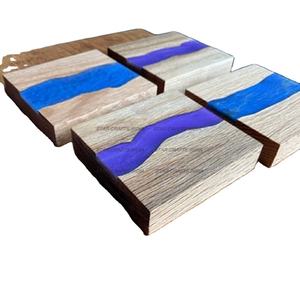 Sous-verres en bois de résine personnalisés de luxe et populaires pour la maison déco sous-verre en bois d'olive en résine époxy sous-verre de luxe personnalisé f - Product Image 1