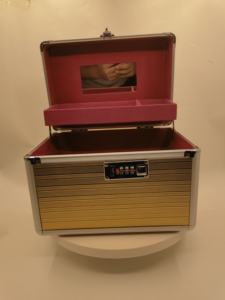 Très bon prix Trousse <span class=keywords><strong>de</strong></span> maquillage en métal avec serrure à code combiné en aluminium doré Vanité avec miroir et tiroir - Product Image 5