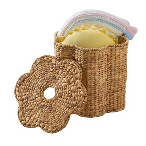 ตะกร้ารูปดอกผักตบชวาพร้อมฝาปิดที่เก็บของแบบทอธรรมชาติสำหรับห้องเด็กพื้นที่ใช้สอยสำหรับสถานรับเลี้ยงเด็ก - Product Image 1