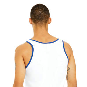 ตะเข็บด้านข้างขายปลีกพอดี100% Airlume หวีและแหวนปั่นฝ้าย32เดี่ยว4.2ออนซ์สีขาว/ทรูรอยัล Unisex ถังเจอร์ซีย์ - Product Image 6