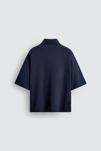Polo holgado para hombre con serigrafía y logotipo personalizado 2025, camiseta retro de hombro caído de gran tamaño con estampado informal - Product Image 6