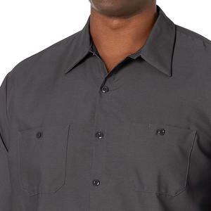 เสื้อเชิ้ตแขนยาวสำหรับผู้ชายเสื้อเดรสมีกระดุมย้อมสีล้วนดีไซน์ ODM เสื้อเชิ๊ตผู้ชายมีคุณภาพระดับพรีเมียม - Product Image 4