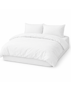 Juego de Ropa de Cama de Percal 100% Algodón, Calidad de Hotel de Lujo, Transpirable, Suave, Funda de Edredón Blanca, Juego de Sábanas, ESTÁNDAR OEKO-TEX - Product Image 2
