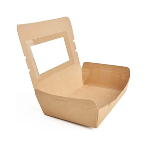 Boîte à lunch en papier écologique avec fenêtre transparente pour emballage alimentaire Boîte à lunch en papier recyclable avec fenêtre Boîte à emporter durable - Product Image 2