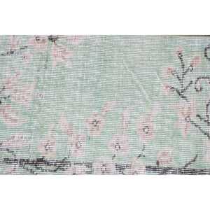 Alfombra Turca, Pequeña, 1.5x2.9 pies, Alfombra Vintage, Alfombra de Lana Verde Marrón con Diseño de Camuflaje - Product Image 5