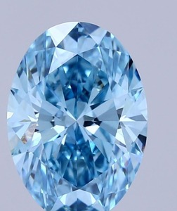 เพชรรูปวงรีสำหรับปลูกในห้องปฏิบัติการ3.09ct VVS1สีฟ้าสดใสแบบแฟนซี - Product Image 1