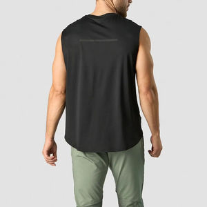 Prix de gros, logo personnalisé, débardeurs sans manches en polyester pour hommes, coupe ajustée, vêtements de sport, vêtements d'entraînement, vêtements de fitness pour hommes - Product Image 3