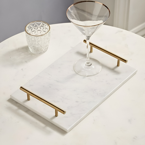 Plateau de Noël en Quartz Rose Rose et Marbre Plateau de Service Décoratif Prix de Gros Usine Directe Parfait pour les Occasions Spéciales - Product Image 5