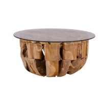 Tables basses exotiques de luxe en racine de teck solides avec un design antique pour la décoration de meubles d'extérieur et les meubles de maison