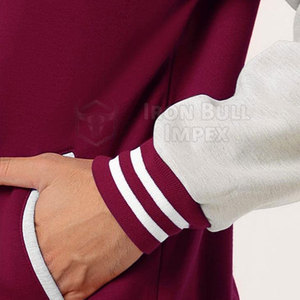 Chaqueta Letterman de alta calidad para hombre con cuello levantado último diseño logotipo frontal recubierto transpirable bajo MOQ - Product Image 5