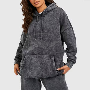 New Trendy Women Clothing Customized Size Hoodies Cotton Polyester Casual Style Acid <b>Wash</b> Hoodies <b>For</b> <b>Sale</b> - Product Image 1