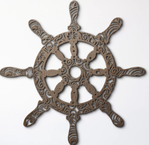 ไฟล์ตัดลายวงล้อเรือคุณภาพพรีเมียมแบบแมนดาลา ไฟล์สำหรับเครื่อง Glowforge แม่แบบไวนิล คุณภาพดีที่สุด วงล้อเรือตกแต่งทำมือสไตล์ทะเล - Product Image 1