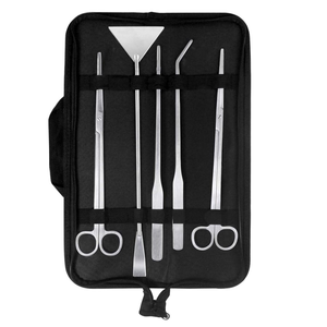 TITANIUM <b>BLACK</b> COLOR 5 Piece Aquarium Aquatic Plants <b>Long</b> Handle Tweezers Scissor Trim CE ISO Approved <b>Top</b> Quality - Product Image 1