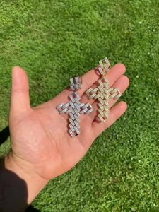 Anant Jewels Luxury 14K Gold Miami Cuban <b>Link</b> Chain 5X Layered Drip Heart Necklace Diamond Heart 925 Silver Men Christian - Product Image 6