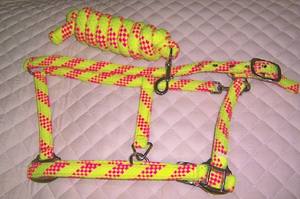 Licol de cheval en nylon/PP bicolore Style de selle occidentale de haute qualité avec motifs assortis Corde de plomb et collier de tête de cheval - Product Image 6