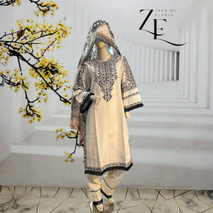 Femmes décontracté brodé Salwar Kameez prêt à porter doux tissu respirant évacuation de l'humidité séchage rapide meilleur pour l'été printemps - Product Image 4