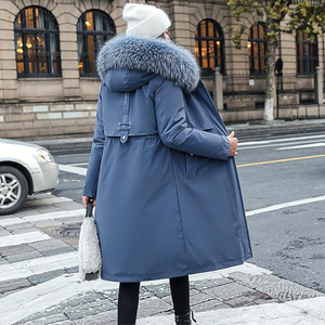 Parka longue longueur veste d'hiver pour dames hiver chaud à capuche poids lourd femmes Parka veste - Product Image 4