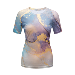 T-shirts en velours côtelé 3D pour femmes couleur personnalisée respirant confortable écologique décontracté coupe ajustée - Product Image 3