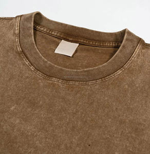 T-shirts décontractés unis pour hommes, brodés, tricotés, respirants, col rond, commandes en gros, streetwear, vêtements personnalisés, 100% coton 260g - Product Image 4