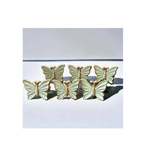 Gold Solid Metal Napkin Ring Gold Embossed <b>Butterfly</b> With Enamel Design Wedding Dinner Table Setting Decor Luxury Napkin Ring - Product Image 1