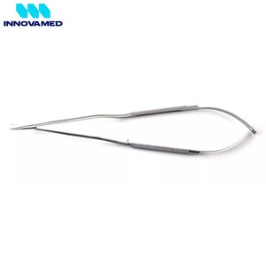 Ciseaux micro-précision à ressort en acier inoxydable à pointe courbée pour broderie, couture et soins esthétiques par INNOVAMED - Product Image 2
